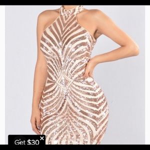 Fashion nova rose gold sequin dress